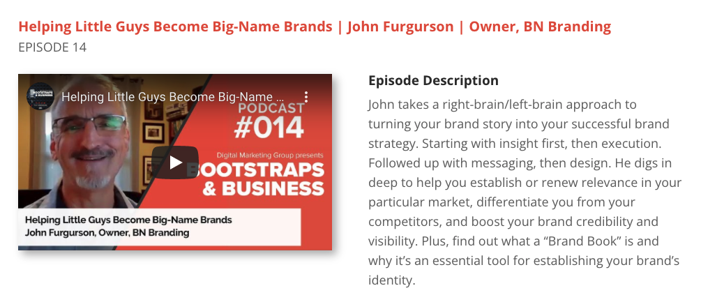 john furgurson on Bootstraps & Business