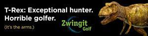 T-Rex ad for ZwingIt Golf